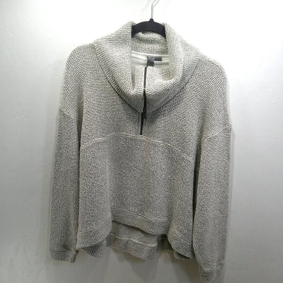 Sweaty Betty Women's Restful Boucle Half Zip Sweatshirt Light Gray Size 4-6 | - Picture 3 of 10